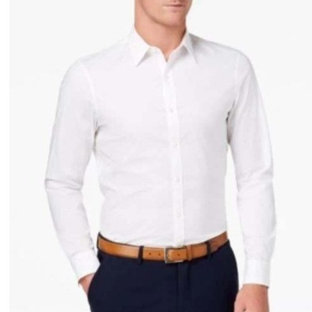 NWOT Michael Kors Dress Shirt Men's L 16.5 White  Regular Fit Ultra Wrinkle